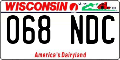 WI license plate 068NDC