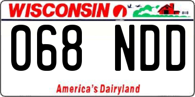 WI license plate 068NDD