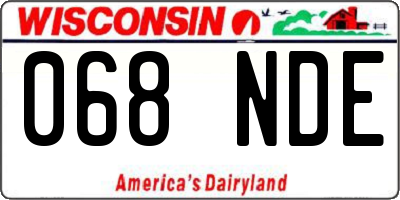 WI license plate 068NDE