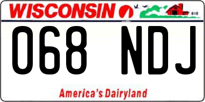 WI license plate 068NDJ