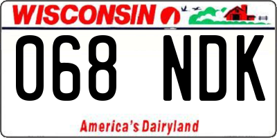 WI license plate 068NDK