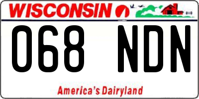 WI license plate 068NDN