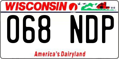 WI license plate 068NDP