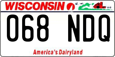 WI license plate 068NDQ