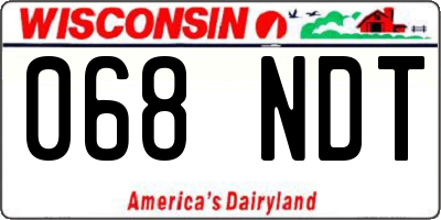 WI license plate 068NDT