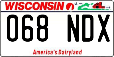 WI license plate 068NDX