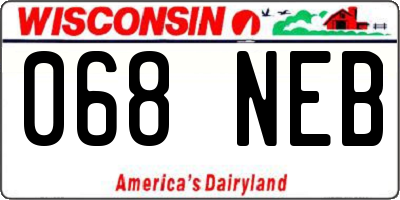 WI license plate 068NEB