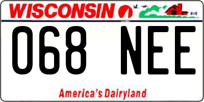 WI license plate 068NEE