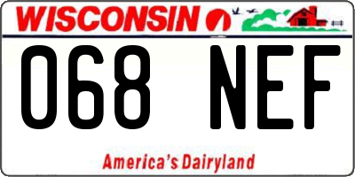 WI license plate 068NEF