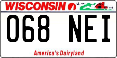 WI license plate 068NEI