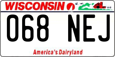 WI license plate 068NEJ