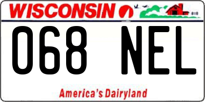 WI license plate 068NEL