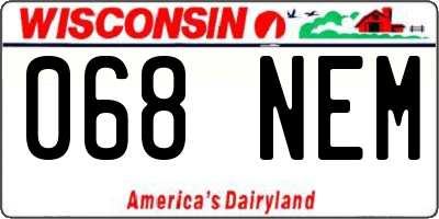 WI license plate 068NEM