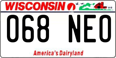 WI license plate 068NEO