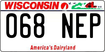 WI license plate 068NEP