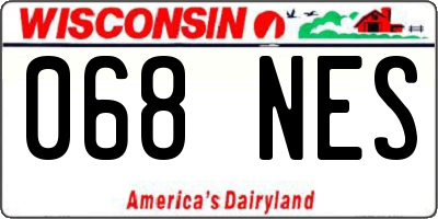 WI license plate 068NES