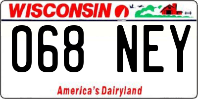 WI license plate 068NEY