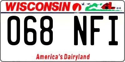 WI license plate 068NFI