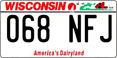 WI license plate 068NFJ