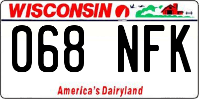 WI license plate 068NFK