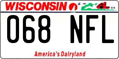 WI license plate 068NFL
