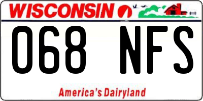 WI license plate 068NFS