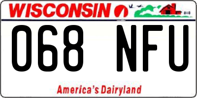 WI license plate 068NFU