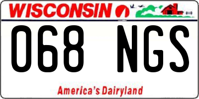 WI license plate 068NGS