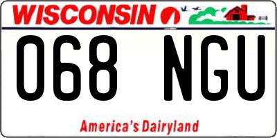 WI license plate 068NGU