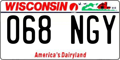 WI license plate 068NGY