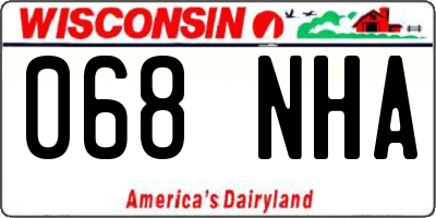 WI license plate 068NHA