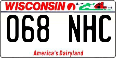 WI license plate 068NHC