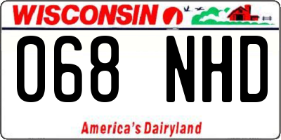 WI license plate 068NHD