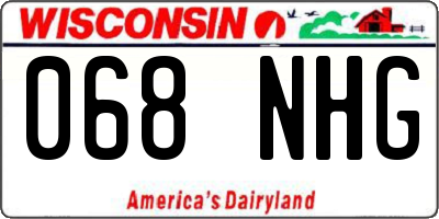 WI license plate 068NHG