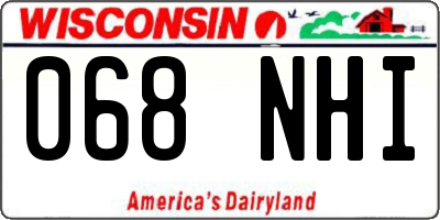 WI license plate 068NHI