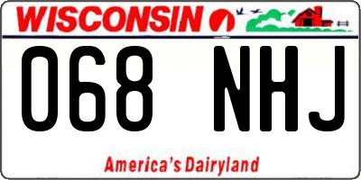 WI license plate 068NHJ