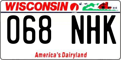 WI license plate 068NHK