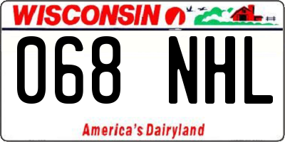 WI license plate 068NHL