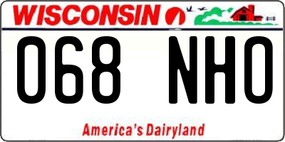 WI license plate 068NHO