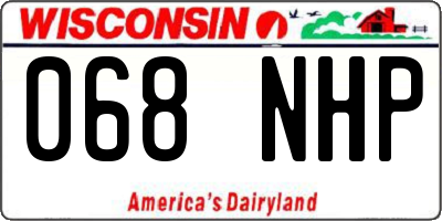 WI license plate 068NHP