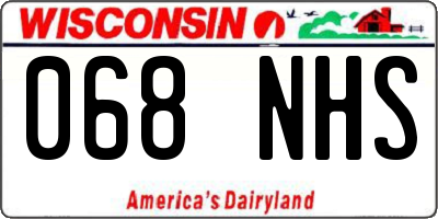 WI license plate 068NHS