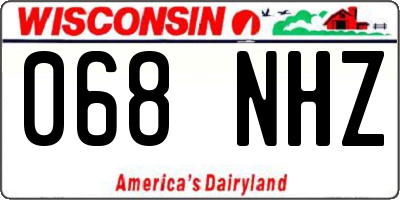 WI license plate 068NHZ