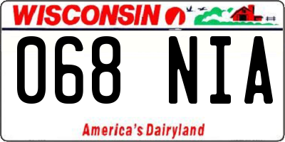 WI license plate 068NIA