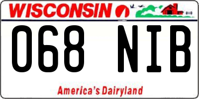 WI license plate 068NIB