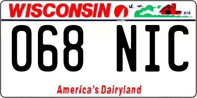 WI license plate 068NIC