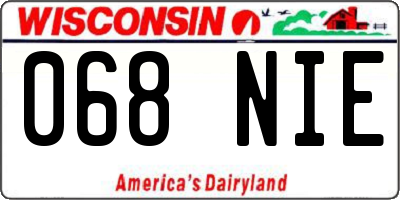 WI license plate 068NIE