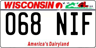 WI license plate 068NIF