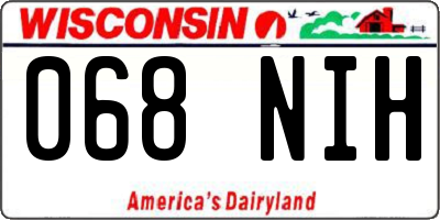 WI license plate 068NIH