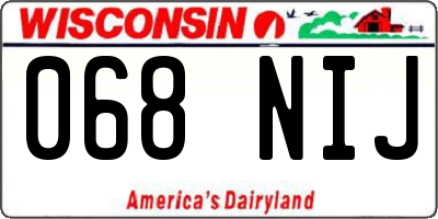 WI license plate 068NIJ