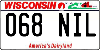 WI license plate 068NIL